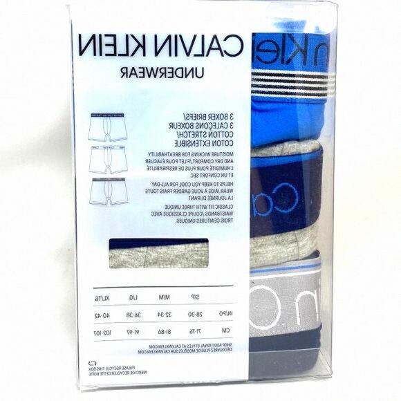 💖MEGA SALE💖Calvin Klein Classic Boxer Briefs Blue Grey NB2730903 Men's Pack 3 - Picture 7 of 9